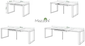 AVARI Bruin eiken - LOFT TAFEL VOOR WOONKAMER/EETKAMER UITKLAPBAAR TOT 270 cm!