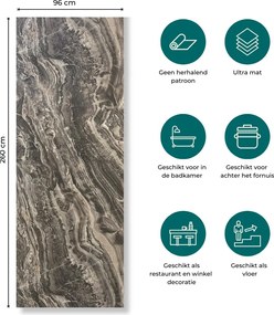 SPC Marmer Wandpaneel MAT Onyx Dark 260x96x0.3cm | Badkamer Wandpanelen