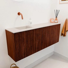 Mondiaz Joya DLux 110cm toiletmeubel ronding rechts ruby met wastafel faye links zonder kraangat meli
