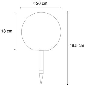 Buitenlamp wit 20 cm incl. LED IP44 solar RGBW - Ludger Modern IP44 Buitenverlichting rond