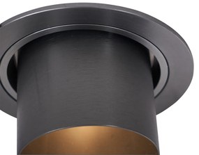 Set van 6 Moderne inbouwspots gunmetal GU10 50mm rond kantelbaar - Installa Modern GU10 Binnenverlichting Lamp
