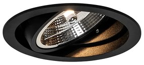 Ronde inbouwspot zwart verstelbaar - Chuck 111