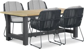 Tuinset 4 personen 200 cm Rope Grijs Domani Furniture Trivento/San