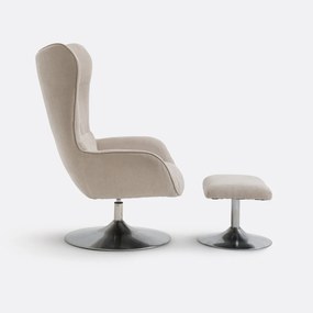 Draaibare fauteuil en voetensteun Oriana
