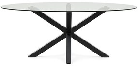 Kave Home Argo Glazen Eettafel Ovaal Met Spinpoot - 200 X 100cm.