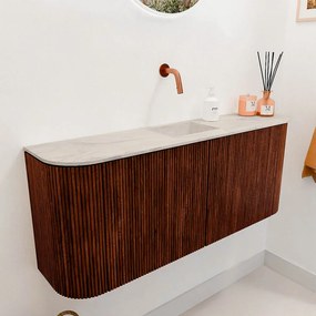 Mondiaz Joya DLux 105cm toiletmeubel ronding links/rechts ruby met wastafel faye midden zonder kraangat ostra