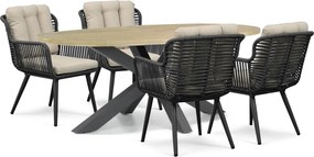 Tuinset 4 personen 200 cm Rope Grijs Coco Custa/Brookline