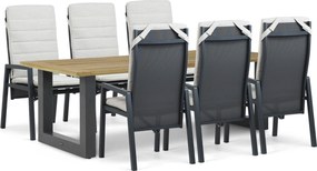Tuinset 6 personen 240 cm Aluminium Grijs Lifestyle Garden Furniture Vivaro/Cardiff