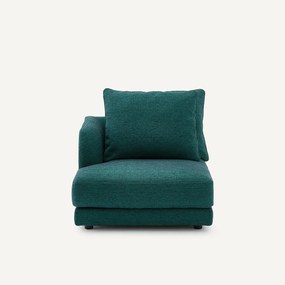 Halve bank links, modulair, van gevlekt canvas, TIBERIO