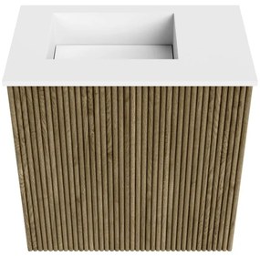 Mondiaz Joya 40cm toiletmeubel dusk met wastafel faye links zonder kraangat talc