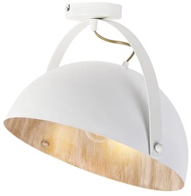 Industriële plafondlamp wit met goud kantelbaar - Magna Industriele / Industrie / Industrial E27 rond Binnenverlichting Lamp