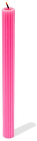 HEMA Lange Huishoudkaars Met Ribbels Ø2x24 Fluor Roze (fluor roze)