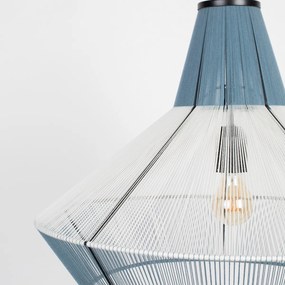 Zuiver Fairy Grote Hanglamp Blauw-wit Katoen Draad