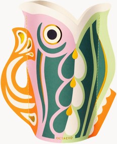 Handgemaakte mini-decoratieve papier vaas Fish, H 17 cm