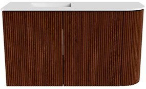 Mondiaz Joya 70cm toiletmeubel ronding rechts ruby met wastafel faye links 1 kraangat talc