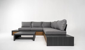 DATHO OUTDOOR Hoek Loungeset - Ibiza - Aluminium - Zwart Lichtgrijs - Datho Outdoor
