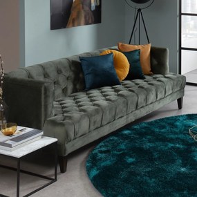 Eleonora Vogue Fluwelen Bank Met Knopen Groen