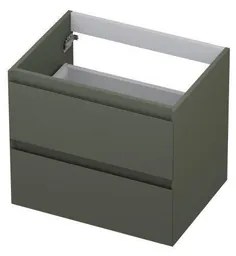 INK Wastafelonderkast - 60x45x52cm - 2 lades - greeploos - 45 graden afwerking rondom - MDF lak Mat beton groen 1240407