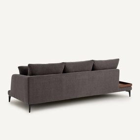 Halve bank met tafelblad, van gevlochten polyester, MODERNISTE