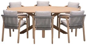 Garden Impressions Alora tuinset 7-delig - Tamako tuintafel ovaal 220x115 cm