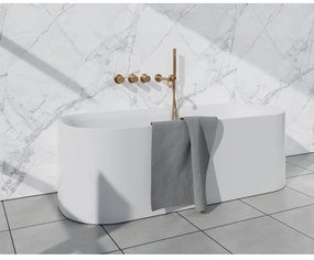 Fortifura Nebbio Badcombinatie-set - thermostaatkraan - wandaansluitbocht met handdouchehouder - metalen doucheslang - staaf handdouche - uitloop - geborsteld messing PVD (goud) SW1183067 2x SW1183076 2x SW1183080 SW720569 SW706