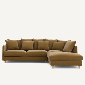 Linnen fluwelen hoekslaapbank, LAZARE