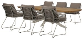 Taranto Lido dining tuinset 240x100xH75 cm 7 delig sand