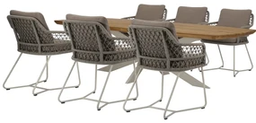 Taranto Lido dining tuinset 240x100xH75 cm 7 delig sand