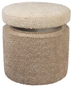 Dutchbone Sen Ronde Poef Beige Boucle Stof