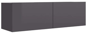 vidaXL Tv-meubel 100x30x30 cm bewerkt hout hoogglans grijs