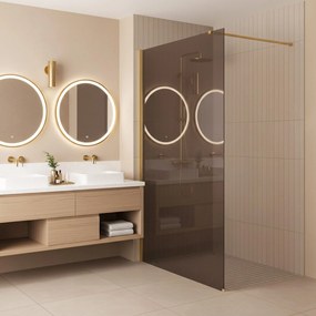 Walk-in douchewand Rea Flexi Brown / Gold 120