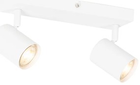 Moderne plafondlamp wit 2-lichts verstelbaar rechthoekig - Jeana