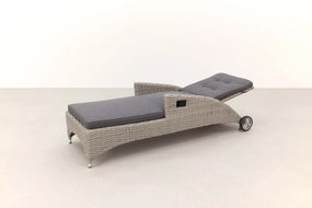 Wicker ligbed met wielen - Buffalo - white grey