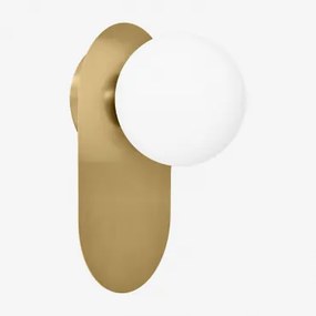 Nacariel Wandlamp Van Roestvrij Staal En Glas ↑25 Cm & Goud - Sklum