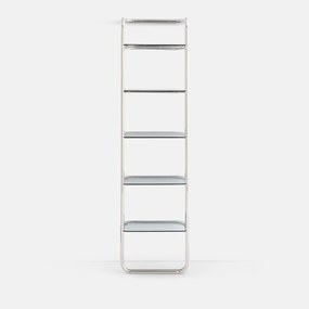 Wandplank van roestvrij staal en gerookt glas, Giorgio