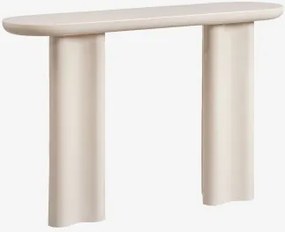 Ovale Halfronde Console 120x35 Cm In Mdf Breoniz Tapioca Beige - Sklum