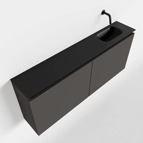 Mondiaz Ture 120cm toiletmeubel dark grey met wastafel urban rechts geen kraangat
