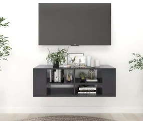 vidaXL Tv-wandmeubel 102x35x35 cm spaanplaat grijs