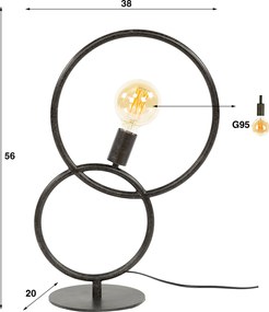 Tafellamp Metalen Ringen
