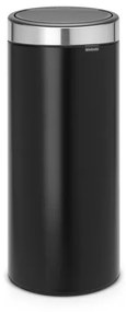 Brabantia Touch Bin Afvalemmer - 30 liter - kunststof binnenemmer - matt black - matt steel fingerprint proof 115448