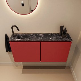 Mondiaz Ture DLux toiletmeubel 100cm fire met wastafel lava links met kraangat