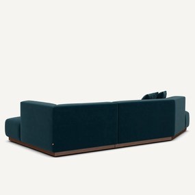 Rechter open hoekbank in fluweel, Jacopo