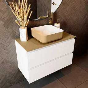 Mondiaz TOP 23 Topblad - 80x23.5x0.9cm - geschikt voor afdekplaat - Solid surface - Oro T23XIM49848Oro