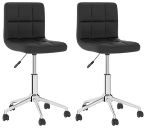 vidaXL Eetkamerstoelen draaibaar 2 st kunstleer zwart