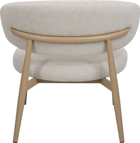Fauteuil Eiken Met Creme Stof