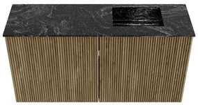 Mondiaz Joya DLux 80cm toiletmeubel dusk met wastafel faye rechts zonder kraangat lava
