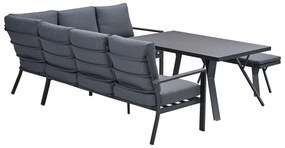 Garden Impressions Senja lounge dining set 4-delig rechts - mystic grijs