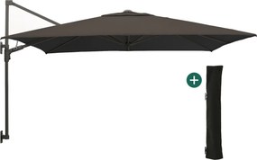 Parasol Shadowline muurparasol | Inclusief hoes | Vierkant | 250x250cm | Met draaihendel | Zwart | Kees Smit Tuinmeubelen