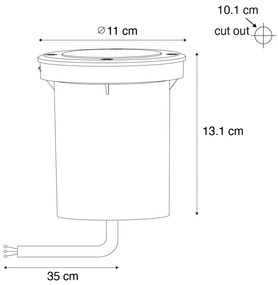 Set van 6 Moderne buiten grondspots staal 35 mm verstelbaar IP65 - Delux Modern GU10 IP65 Buitenverlichting