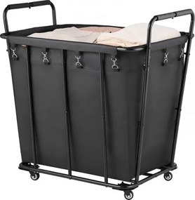 VEVOR Wasmand/Waskar, 300 liter inhoud, 117,9 liter laadcapaciteit, Zwenkwielen, Waterdichte waszak, Rolbare wasmand voor het sorteren van wasgoed, boodschappen en bagage, Wasmand/Waskar
